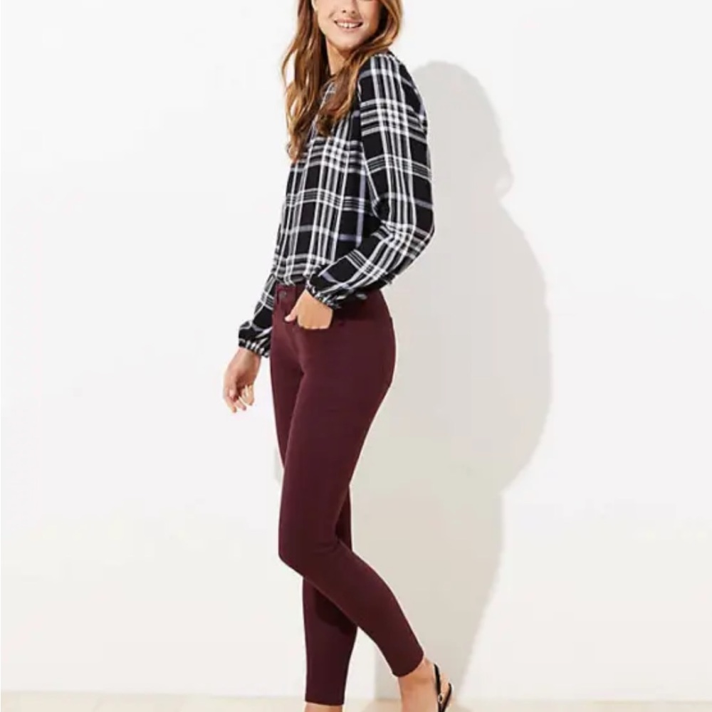 LOFT sateen skinny pants - Picture 2 of 10